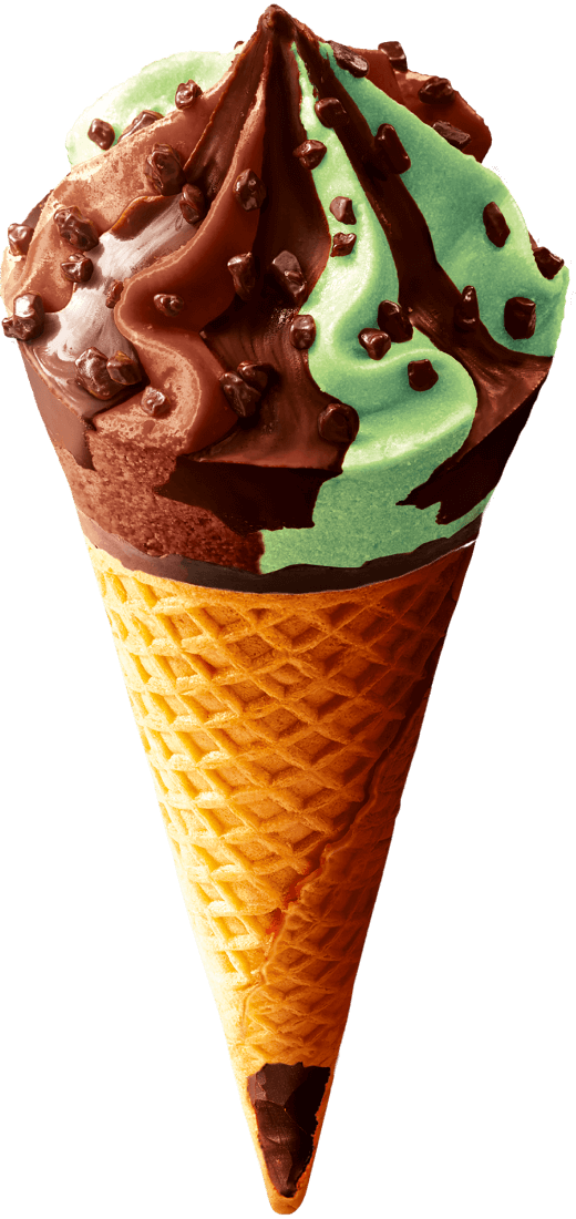 Cône Glace Menthe Chocolat