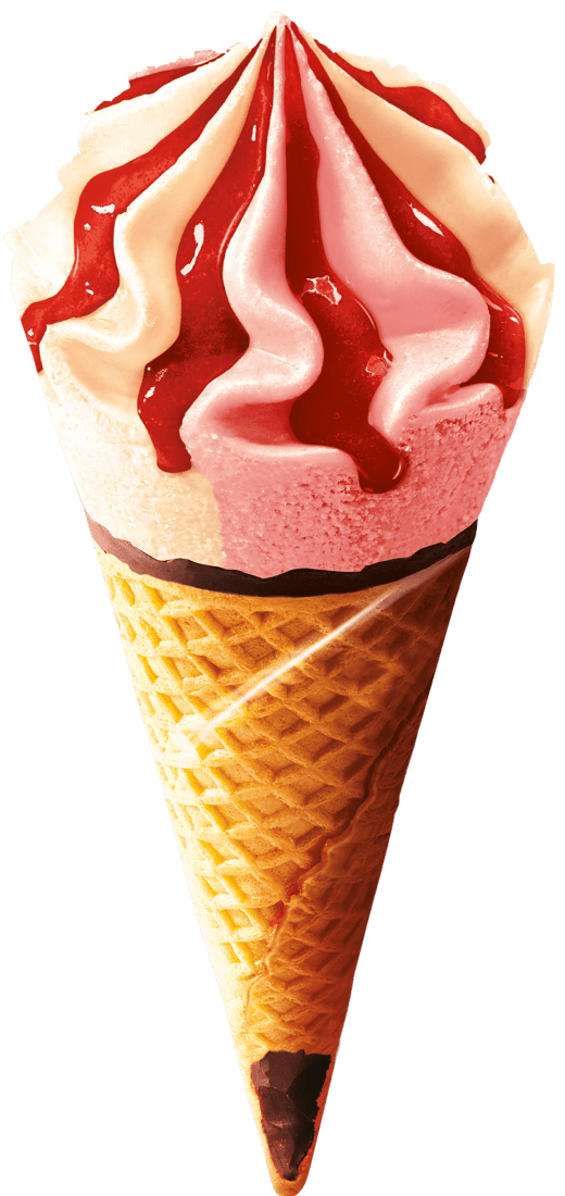 Cône Glace Fraise Vanille